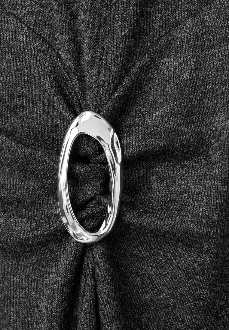 Ruched Dress with Ring