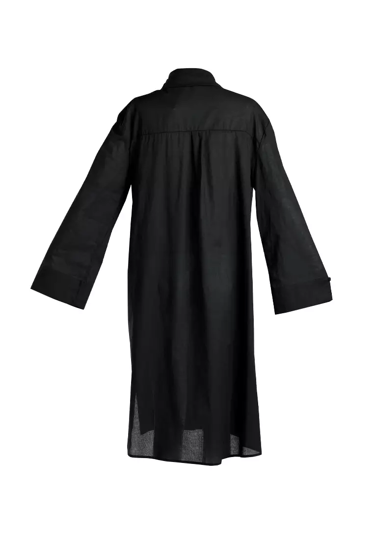 Oversized Shirt Dress in Black