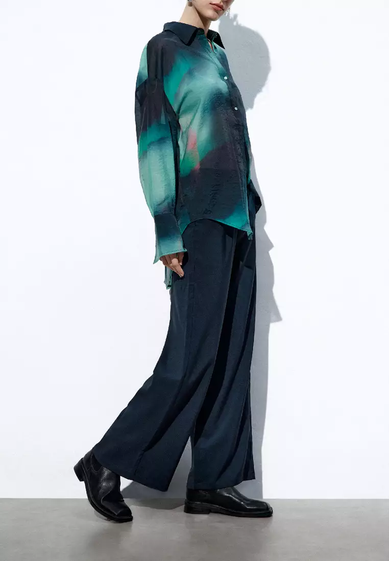 Elastic Waist Wide-Leg Pants