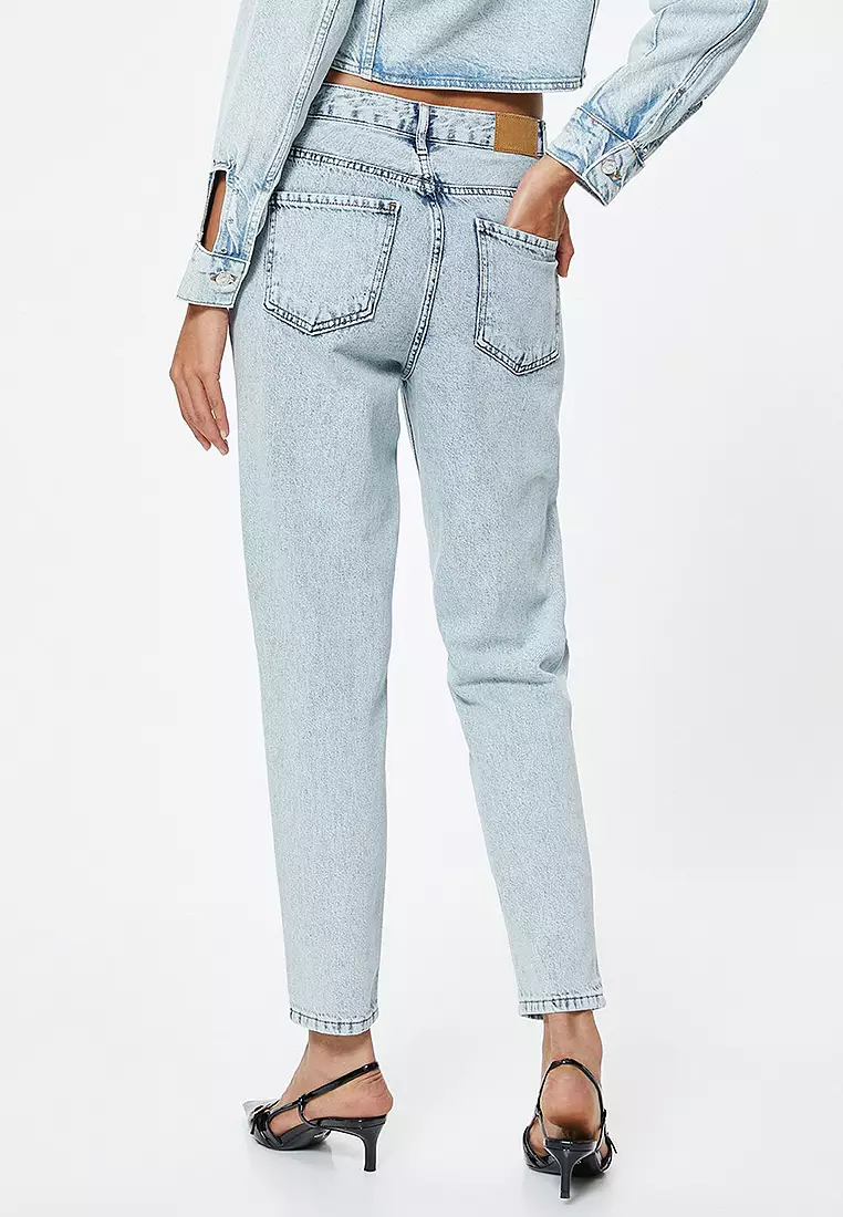 Buy KOTON High Rise Mom Jeans 2026 Online | ZALORA