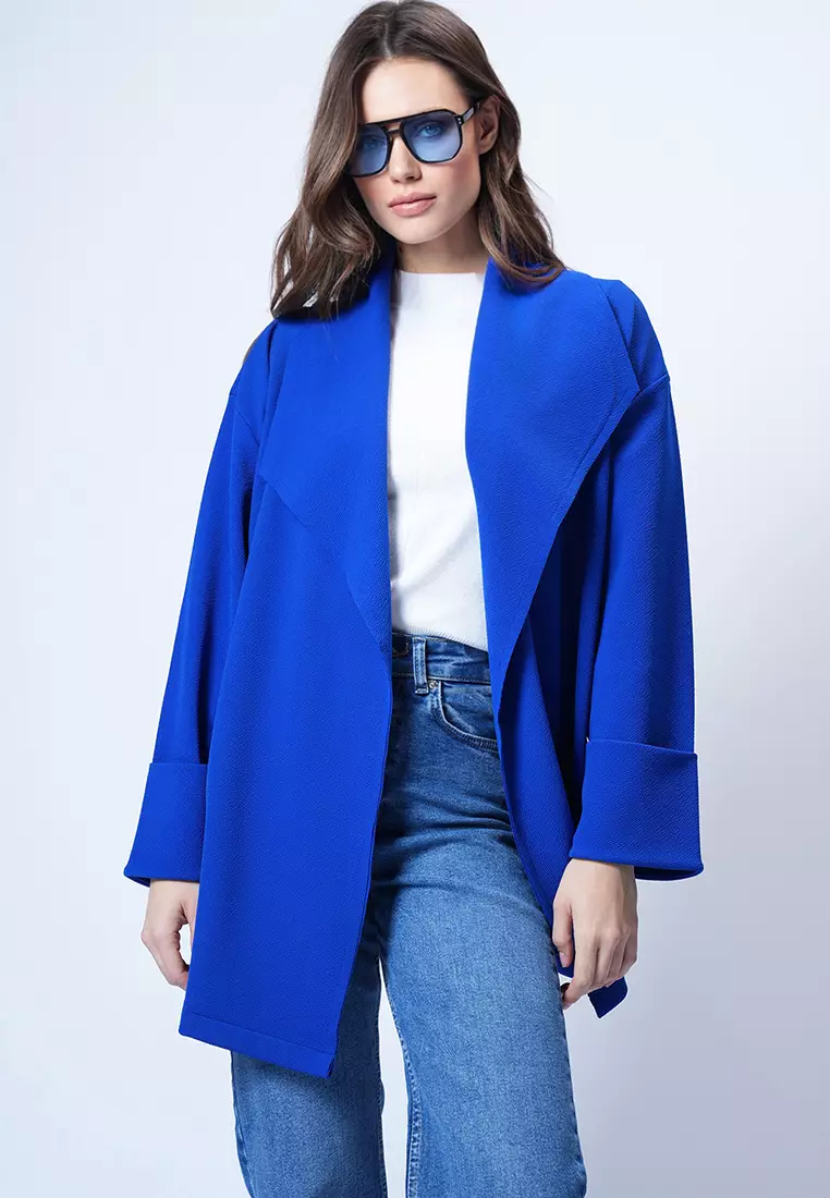 Shawl Collar Textured Jacket