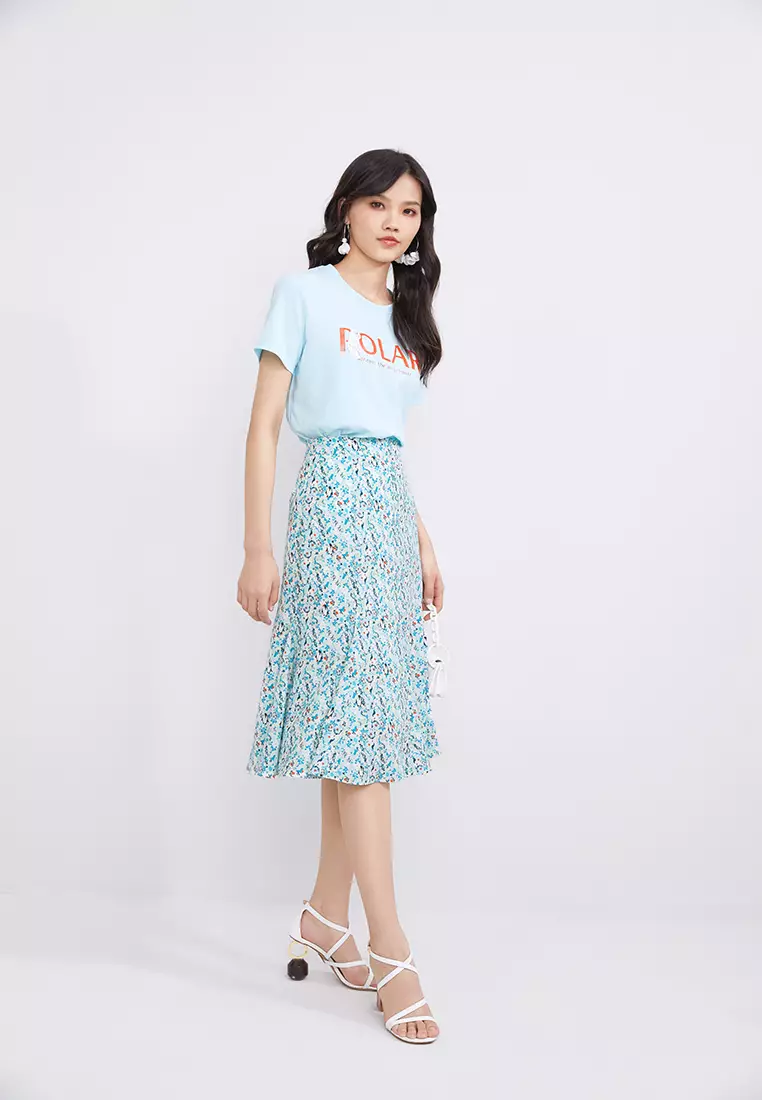 Floral Print Midi Skirt
