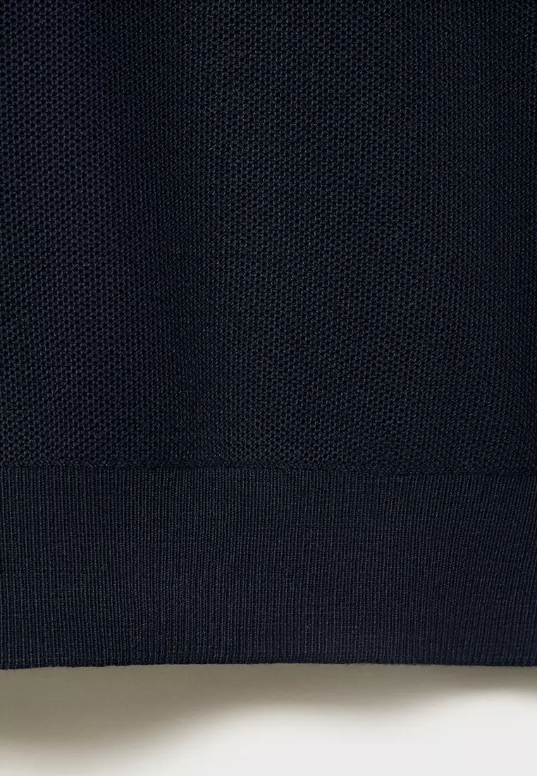 Micro-Structured Cotton Polo Shirt