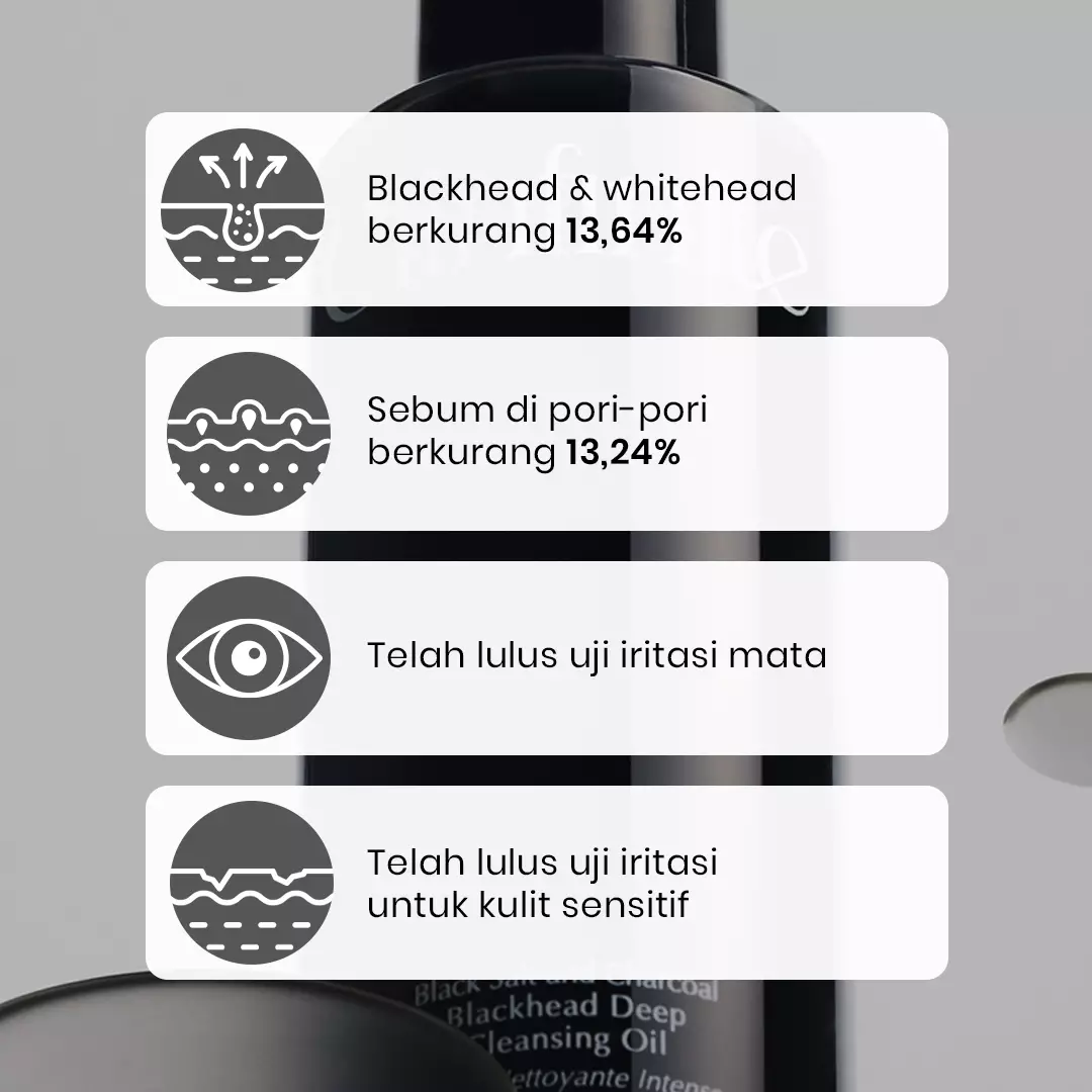 Holika Holika CLINFINITE Black Salt and Charcoal Blackhead Deep Cleansing Oil | Minyak Arang Hitam