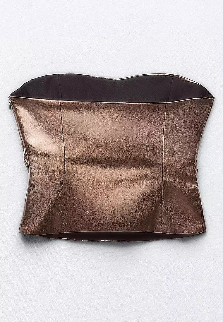 ZARA Metallic Strapless Top 2025 Buy ZARA Online ZALORA Hong Kong