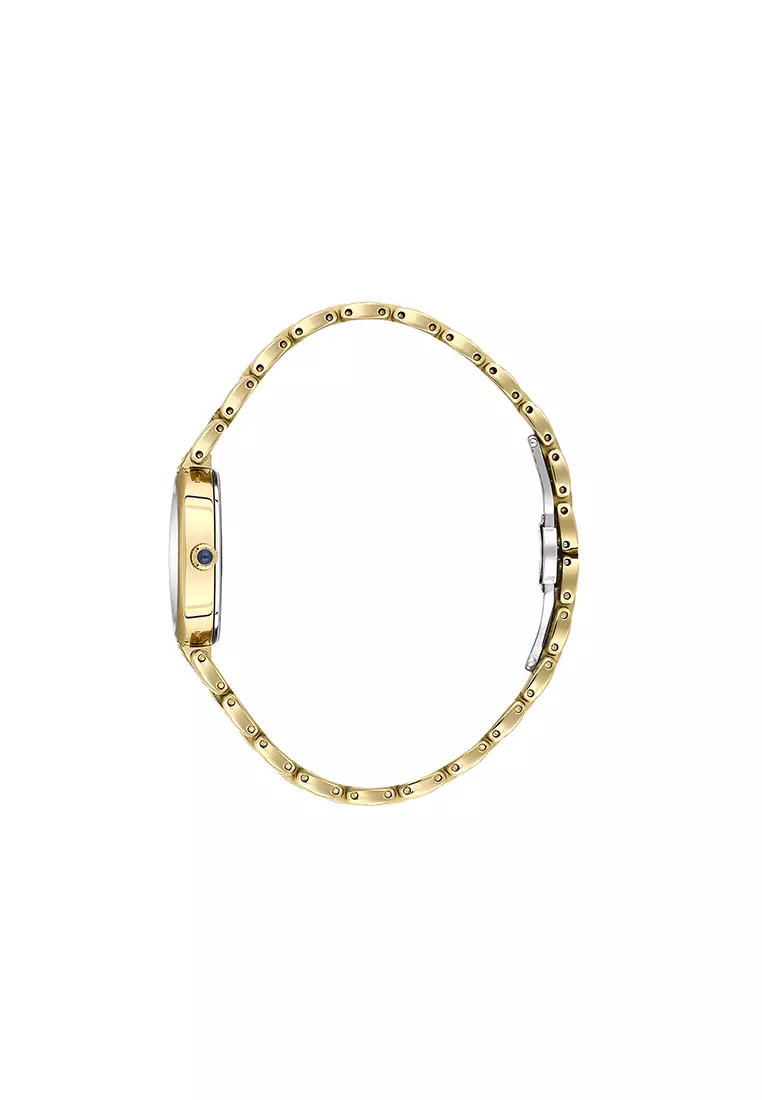 Women Analog Gold Stainless Steel Diamond Watch DK.1.14305-2