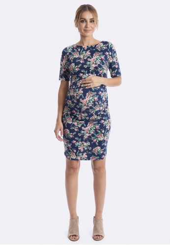 Buy Maive Bo Luella Maternity Dress In Navy Pink Online On Zalora