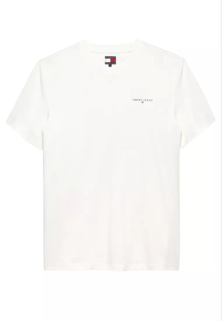 Linear Logo Slim Crew Neck T-Shirt - Tommy Jeans