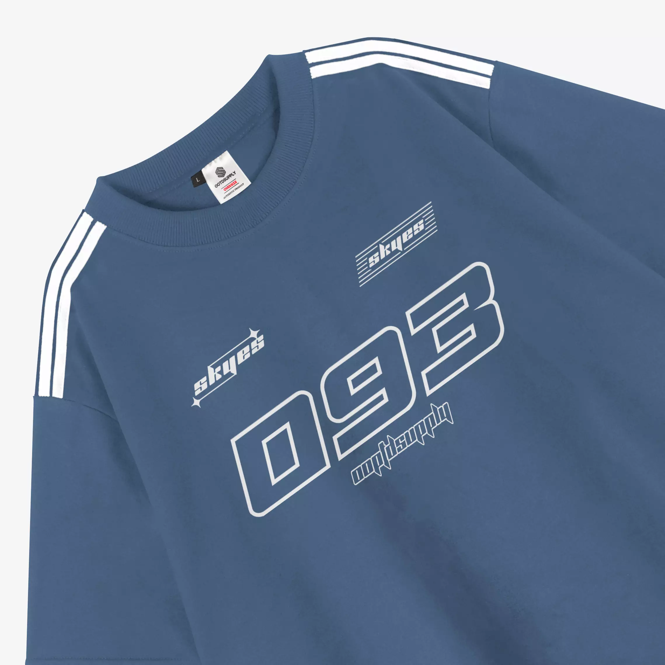 OOTDSUPPLY Oversized One Set (Atasan) Baby Terry Skyes 5th Colours l Oversize Tshirt | Kaos OneSet OSA002