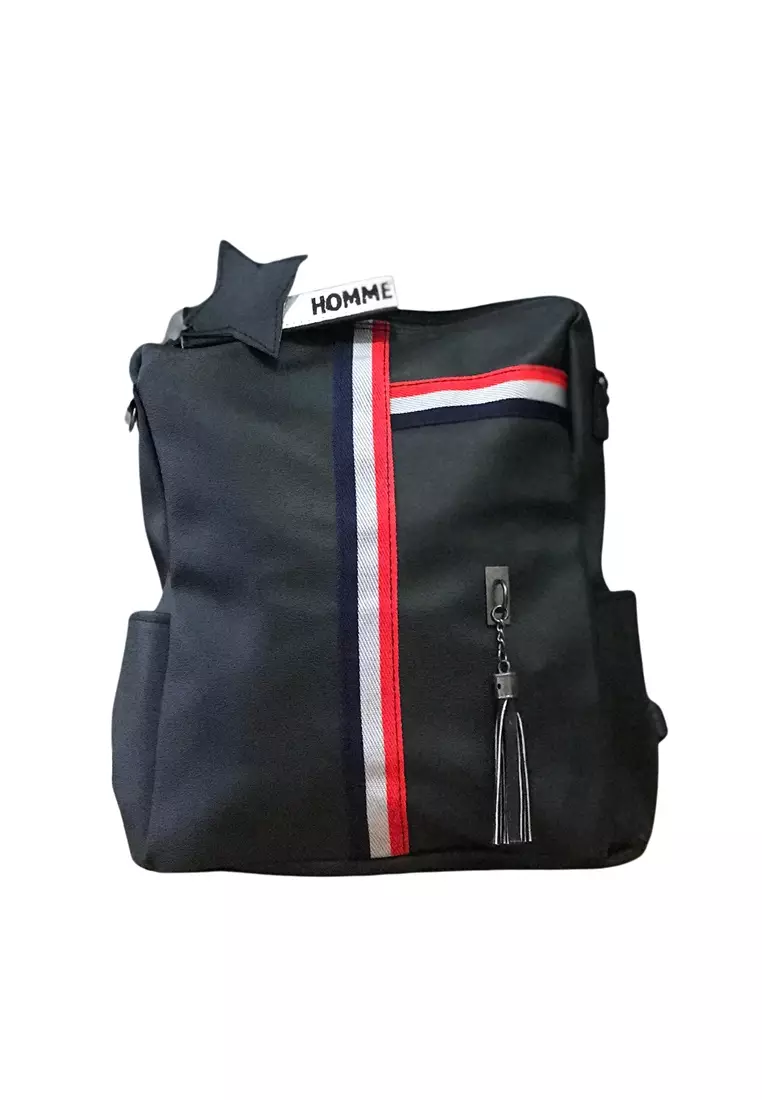 Cellyn Tas Ransel Casual Wanita Model Vintage Retro 2 Way Backpack Material Leather Kulit ORIGINAL - Black