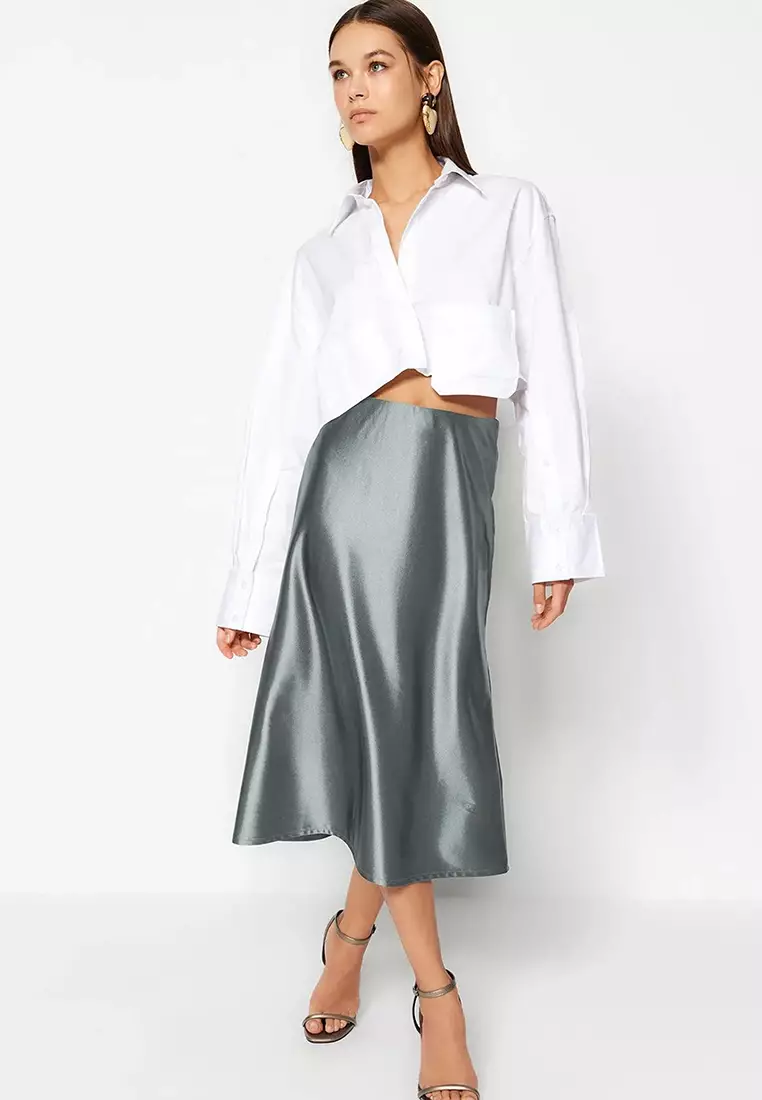 Midi Satin Skirt