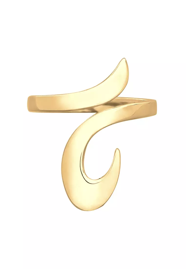 Cincin Perhiasan Perak 925 Wanita Wrap Ornament Statement Gold Plated