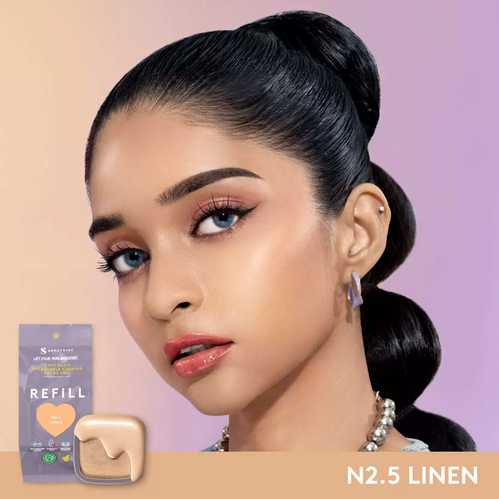 SOMETHINC (REFILL) SOMETHINC COPY PASTE BREATHABLE MESH CUSHION SPF 33 PA++ - Linen
