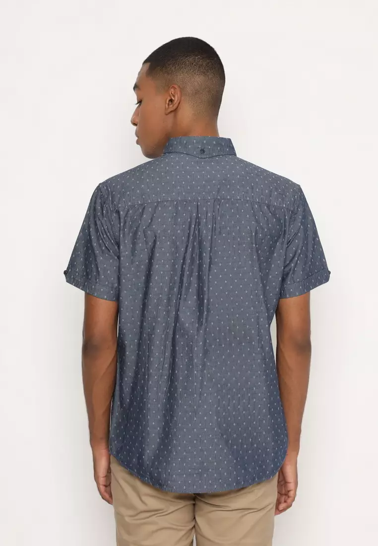 RBJ Kemeja Denim Printing Biru Regular Fit Pria