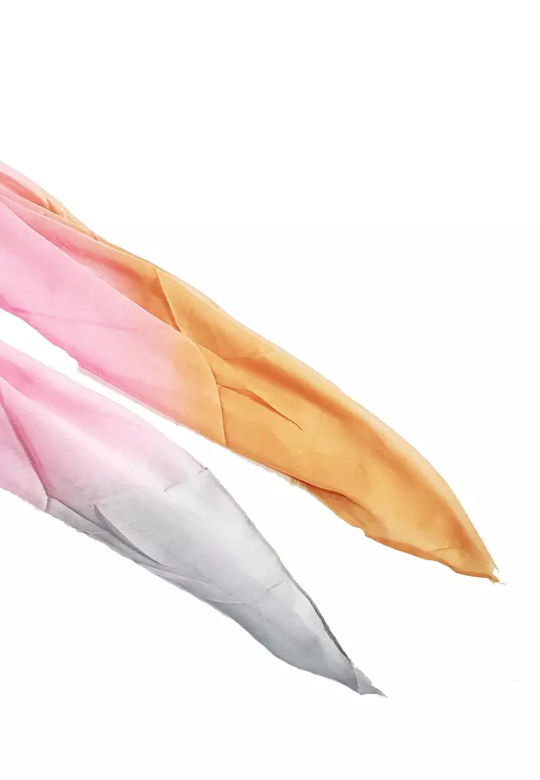 Ombre PolyCotton Scarf Grey,Pink & Brown