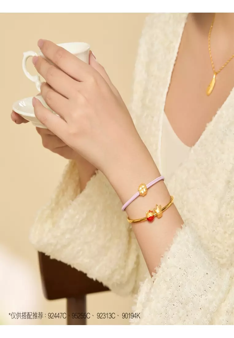 999 24K Solid Gold Princess Tiara Crown Mini Charm 92313C (Bracelet not included)