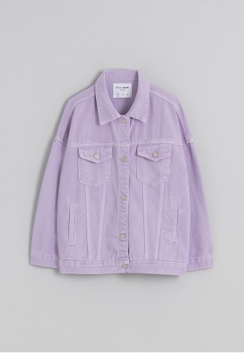 Odiva Woman purple DENIM JACKET PURPLE 5BEECAA8DC2A9FGS_1