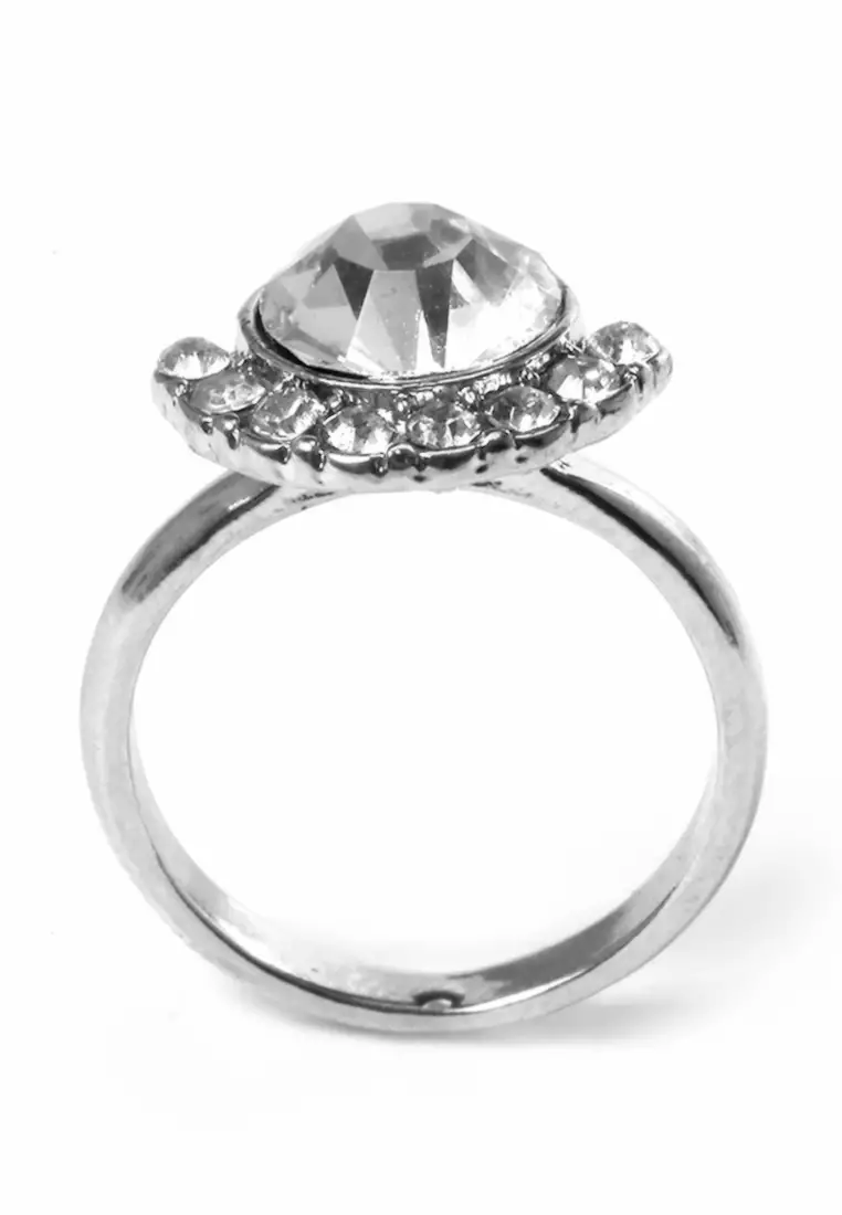Cincin Diamond Casual Perhiasan Aksesoris Fashion Wanita Sliver - 1