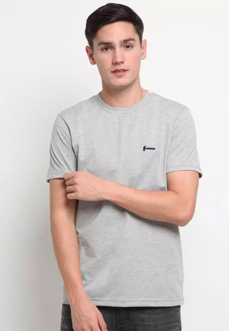 Hammer Men Basic T-Shirt | Kaos Polos Pria Reguler Lengan Pendek Grey Z1TO001A1