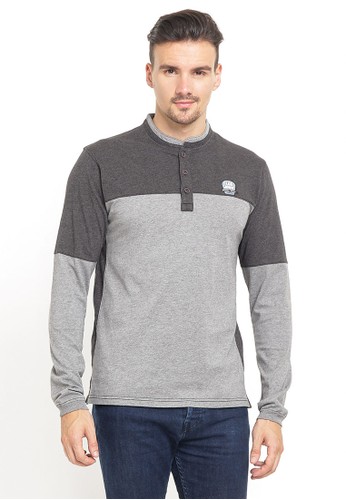 Jual LGS LGS Slim  Fit  Kaos  henley Kerah Shanghai 