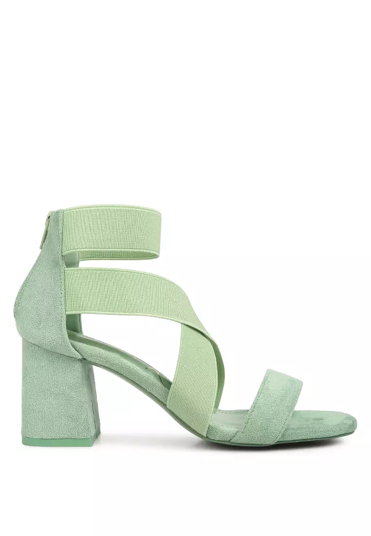 Elastic strappy heels top