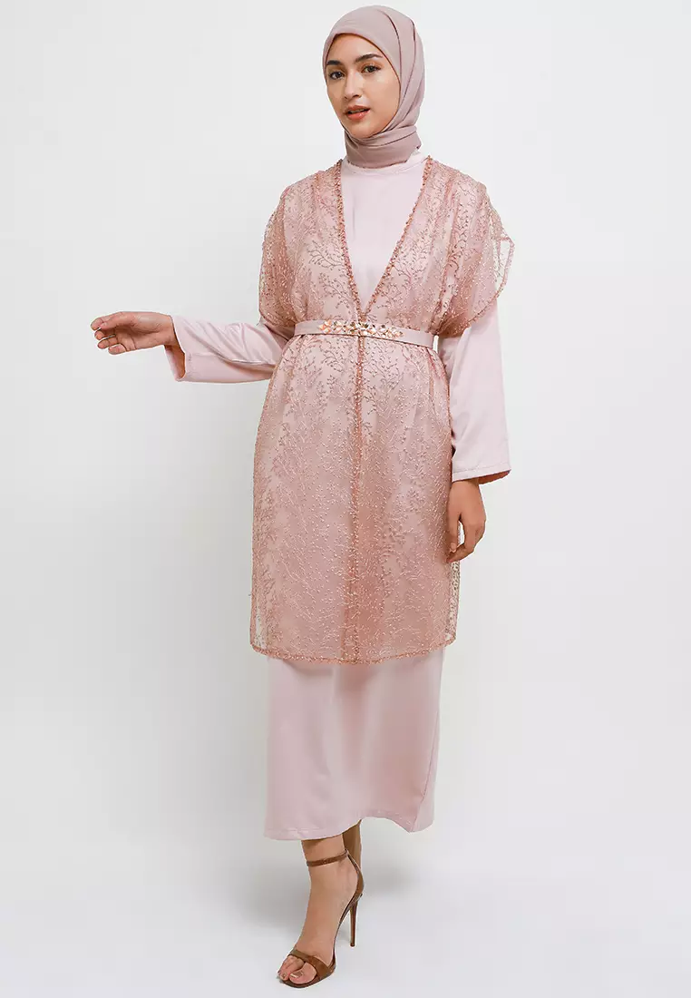 MFMW Ibrahima Dress Gamis Brukat Sand with Payet