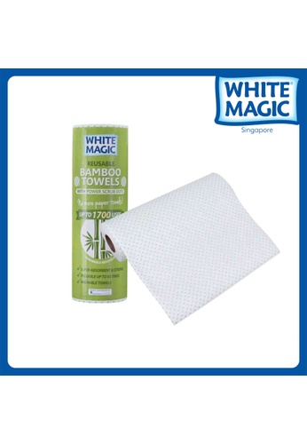 White Magic White Magic Bamboo Towel with Power Scrub Dots - 20 Sheets F4B56ESAA467E5GS_1