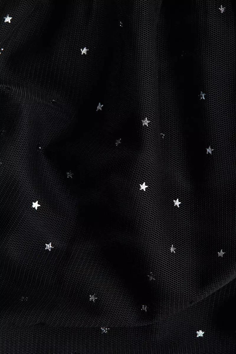 Foil-print tulle dress