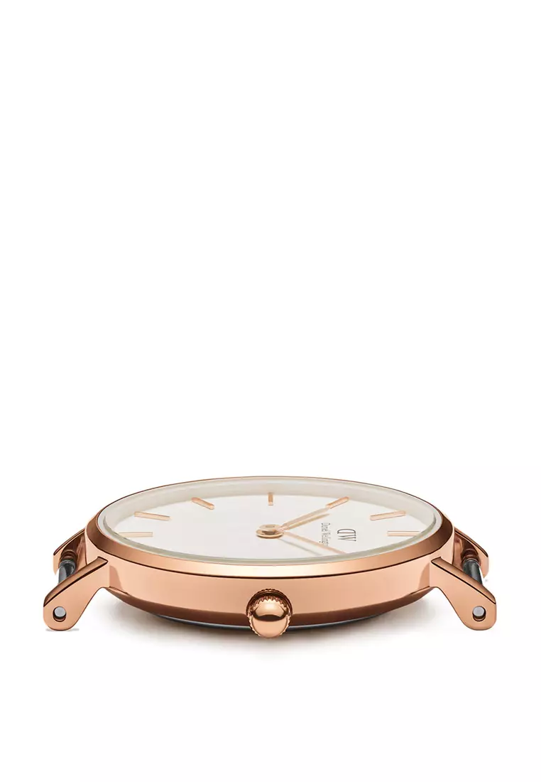 Petite Durham 28mm Watch White dial Leather strap Rose Gold Female watch Ladies watch Watch for women DW