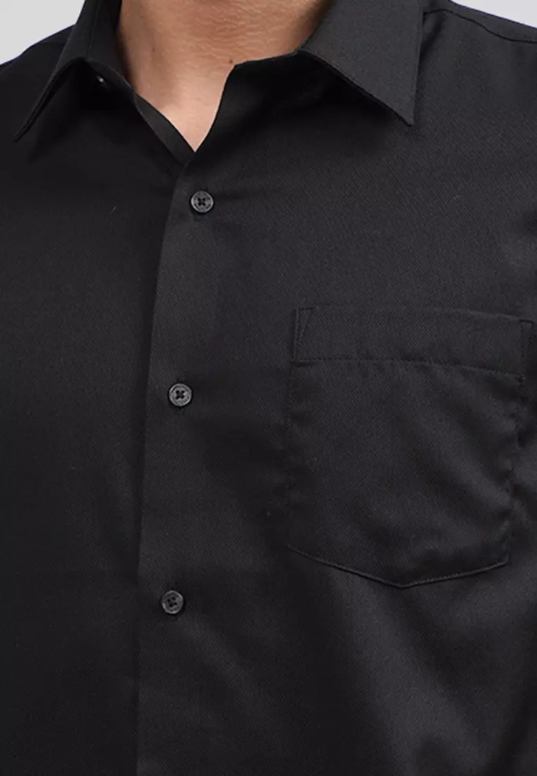 Slim Fit Long Sleeve Dobby Shirt