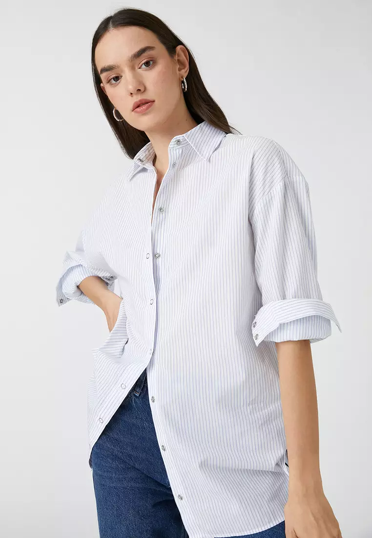 Buy KOTON Oversize Poplin Shirt Online | ZALORA Malaysia