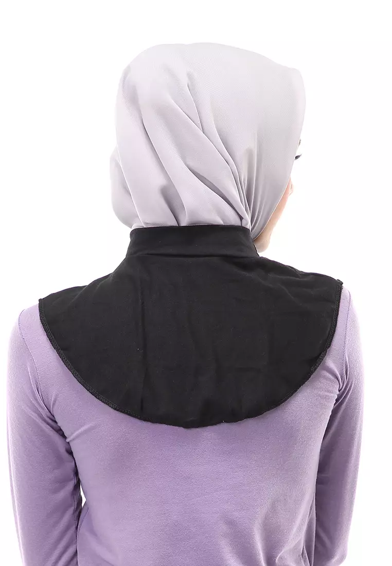 Afifah Manset Leher Polos Muslimah Casual Relaxed Fit - Hitam