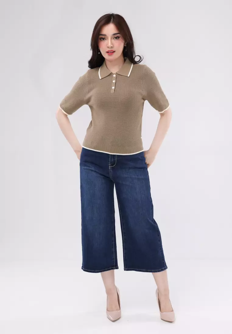 Knitted Short Sleeve Top