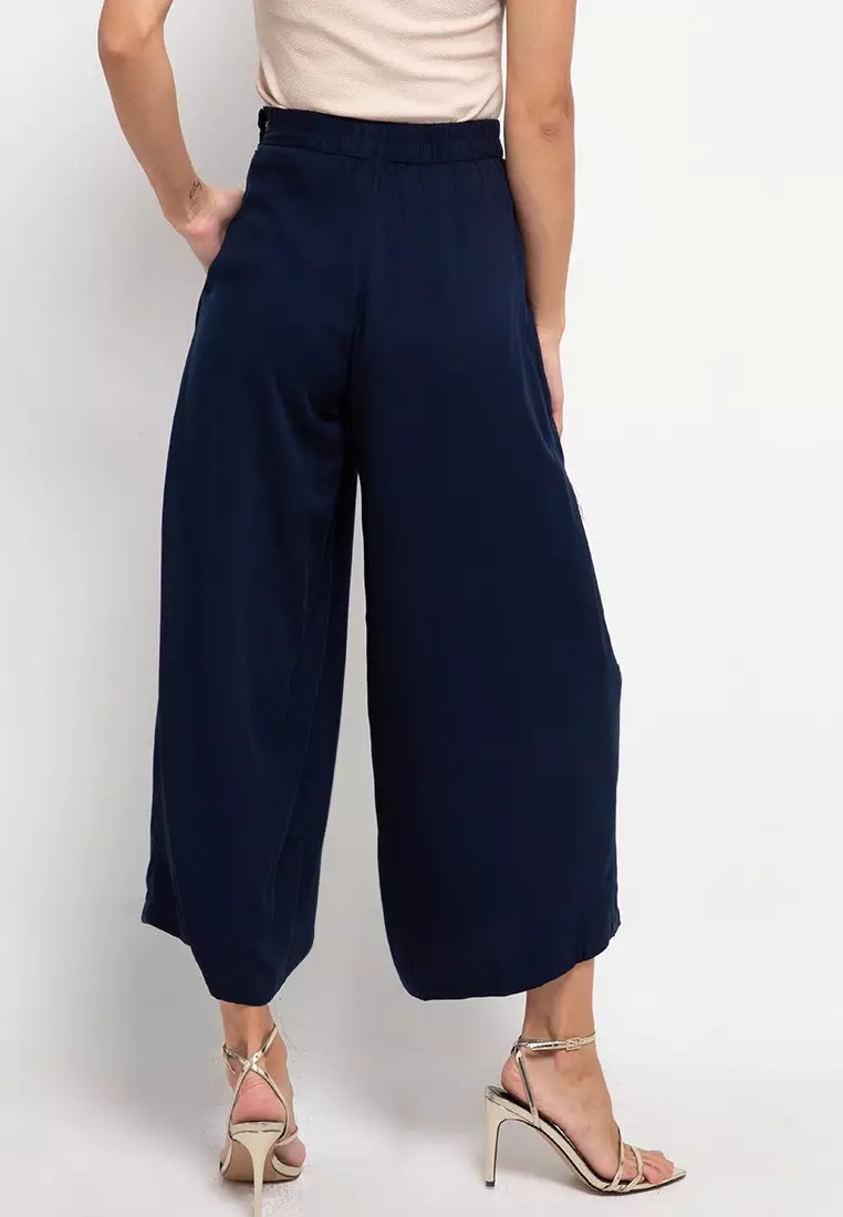 Nayara Celana Mila Navy Kulot Panjang