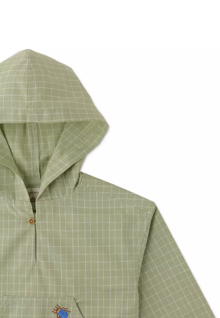 Baby Boys Hooded Shirt With Kangaroo Pocket