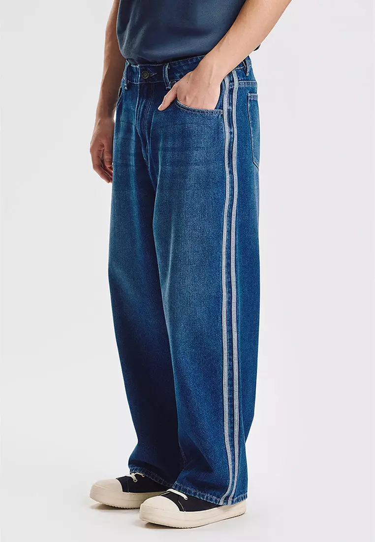 Baggy Jeans with Side Taping