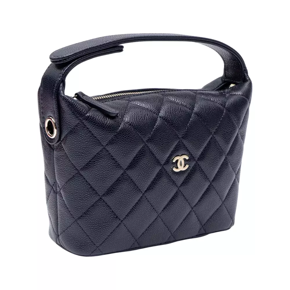 C25 Classic Purse Handbag with Chain Caviar Dark Navy Lghw