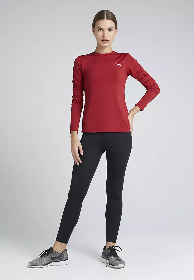 Flexzone Long Sleeves Sport Shirt Women Essential Maroon