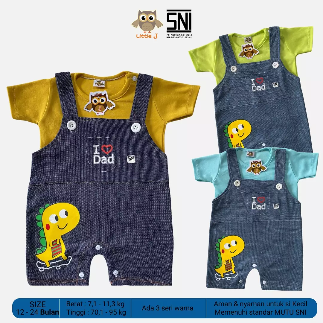 Little J - Denim and Bodysuit set - Setelan Bayi Laki Laki (Kuning)