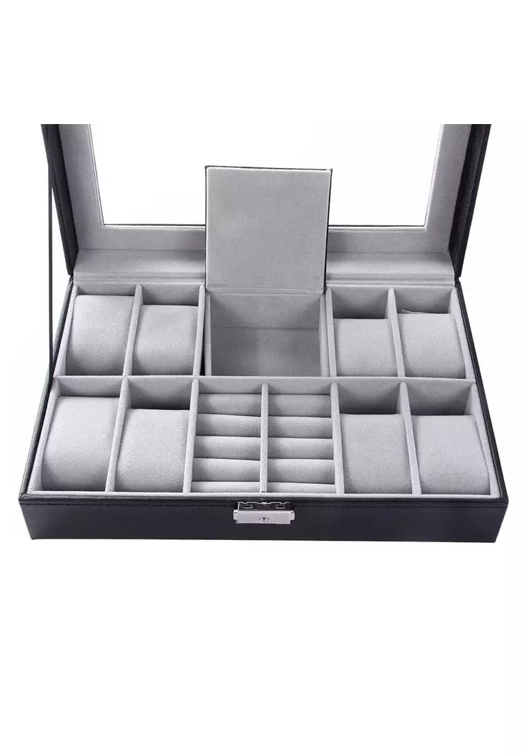 Kotak Organizer Perhiasan dan Jam Tangan Luxury Design ORIGINAL -Black