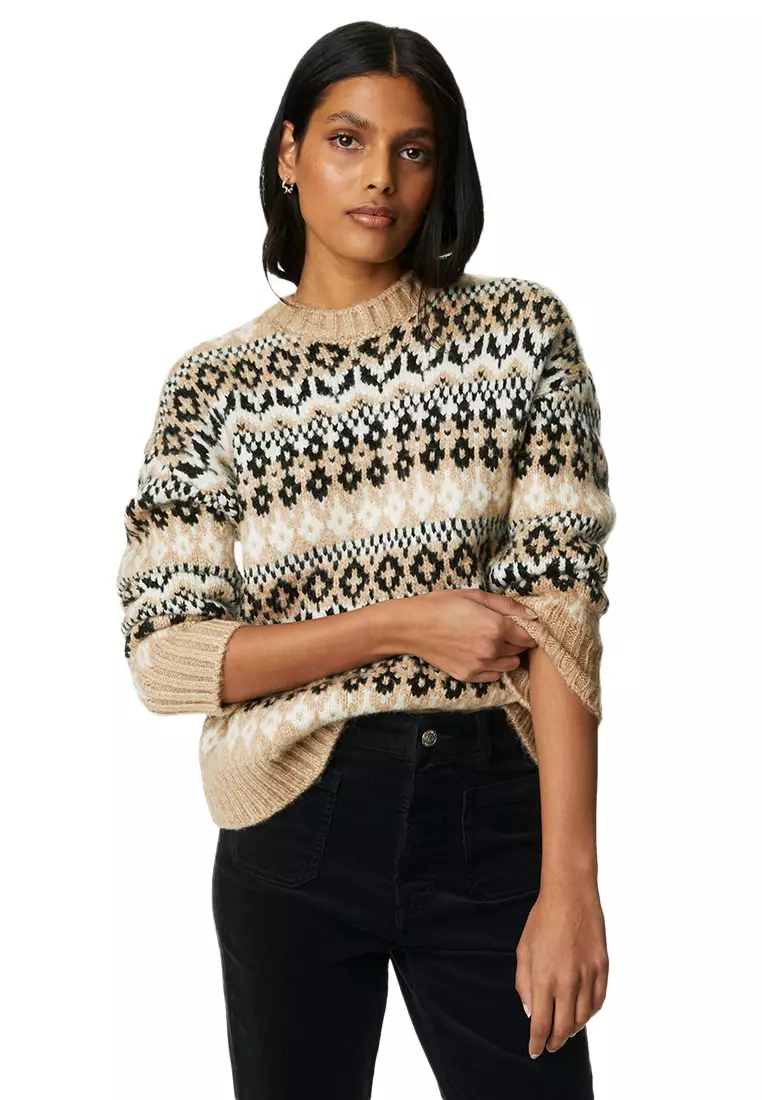 M S Fair Isle Crew Neck Jumper T38 0200