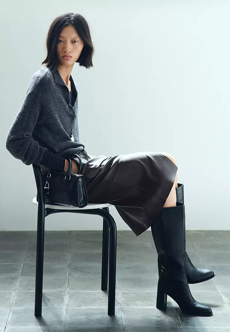 Leather-Effect Pencil Skirt