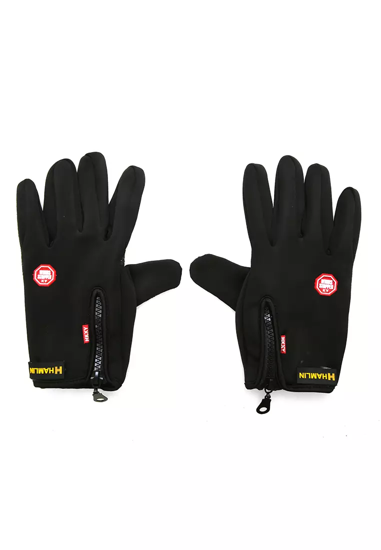 Ellard Sarung Tangan Motor Sepda Unsiex Gloves Windproof Anti Slip Material Cotton ORIGINAL - Black