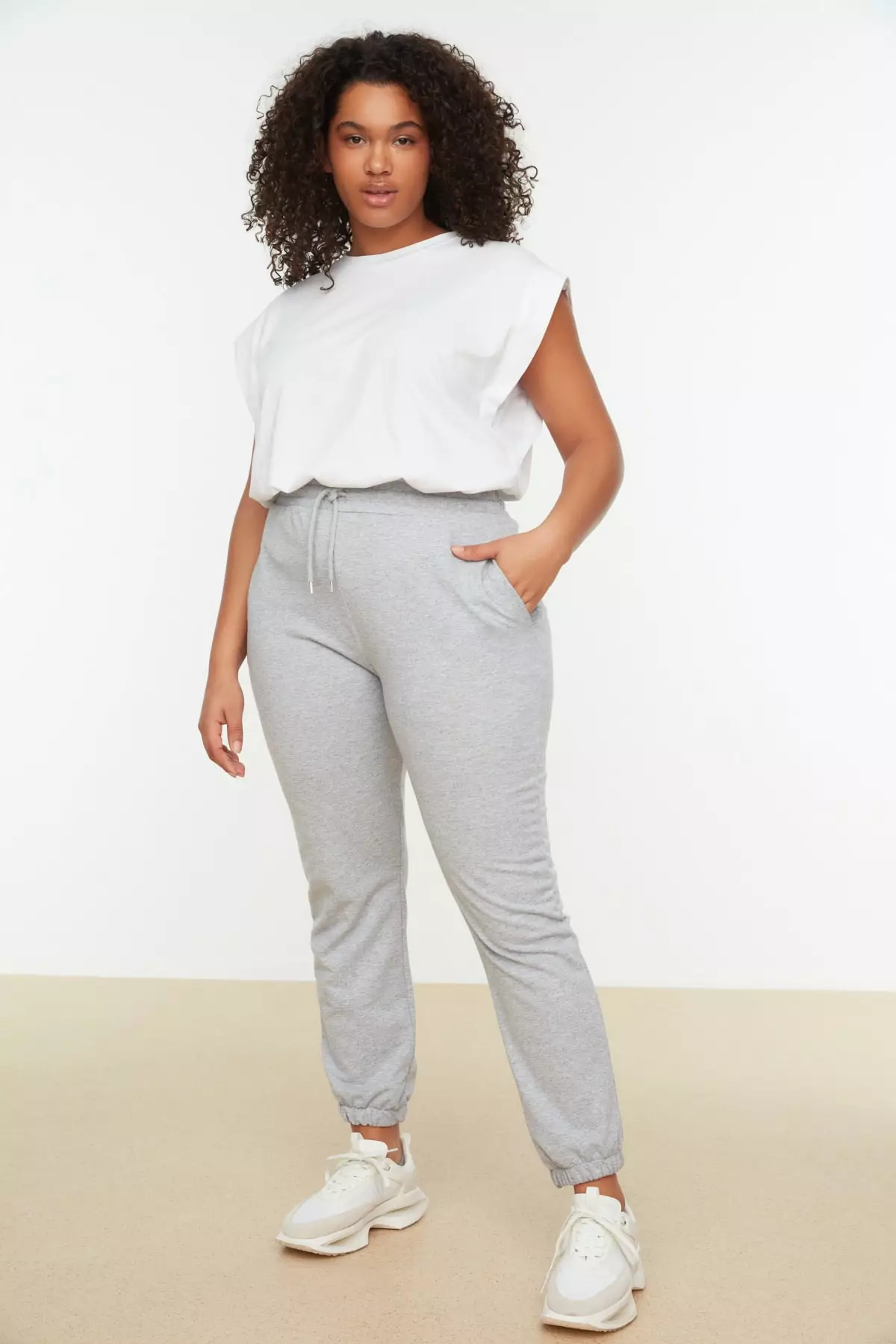 Buy Trendyol Plus Size Gray Knitted Sweatpants 2024 Online
