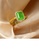 Glamorousky white 925 Sterling Silver Plated Gold Elegant Bright Geometric Square Green Cubic Zirconia Adjustable Ring 12165ACD37D966GS_3
