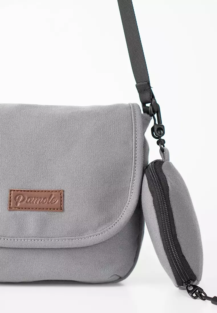 Tas Selempang Sling Bag Waterproof Anti Air Penutup Resleting Yua Series - Abu