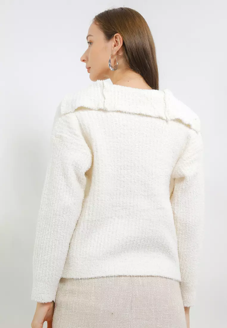 Turtle Neck Fur Jacket W/ Buttons Fastening