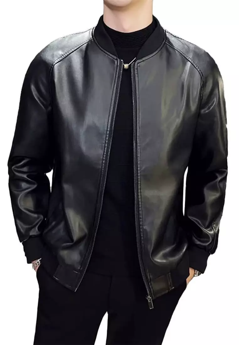 Mens faux leather blazer online