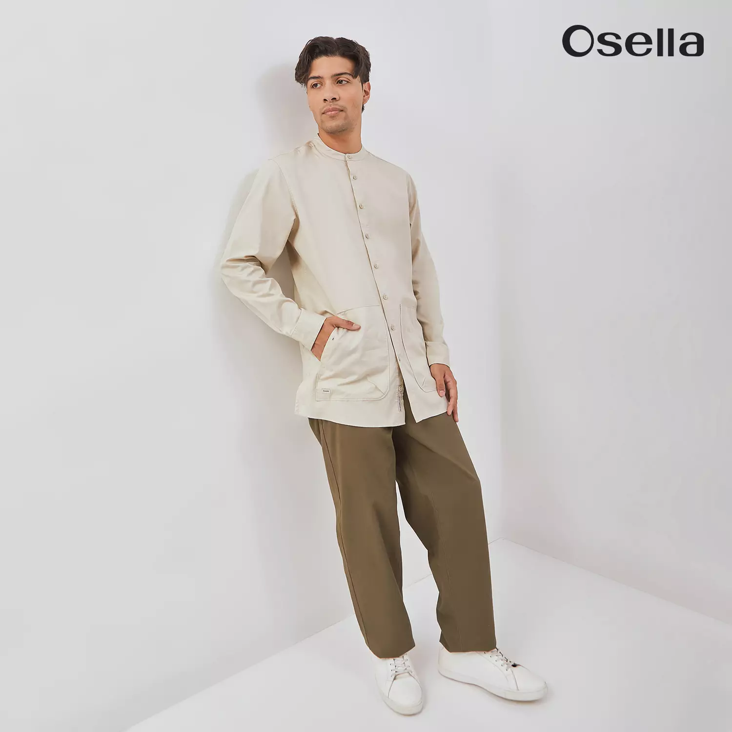 Osella Azlan Long Sleeve Tunic 103T660138 | Kemeja Koko Lengan Panjang Pria