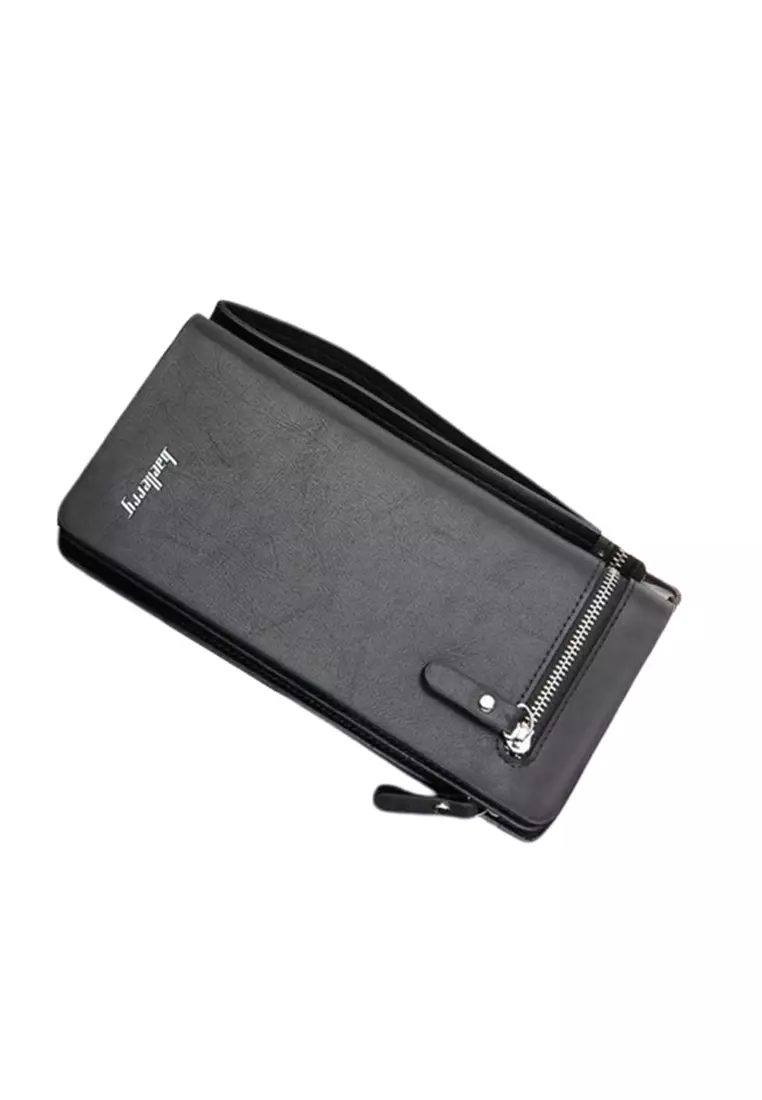 Dompet Pria Panjang Model Zipper Long Wallet Material Kulit PU ORIGINAL